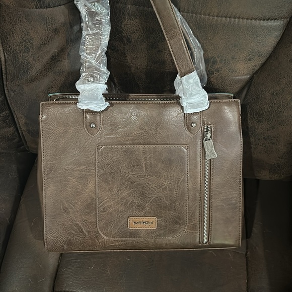 Trinity Ranch Vintage Floral Tooled Leather Conceal Carry Bag NWT - Picture 5 of 6